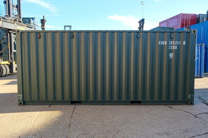 20-foot container lined with plywood