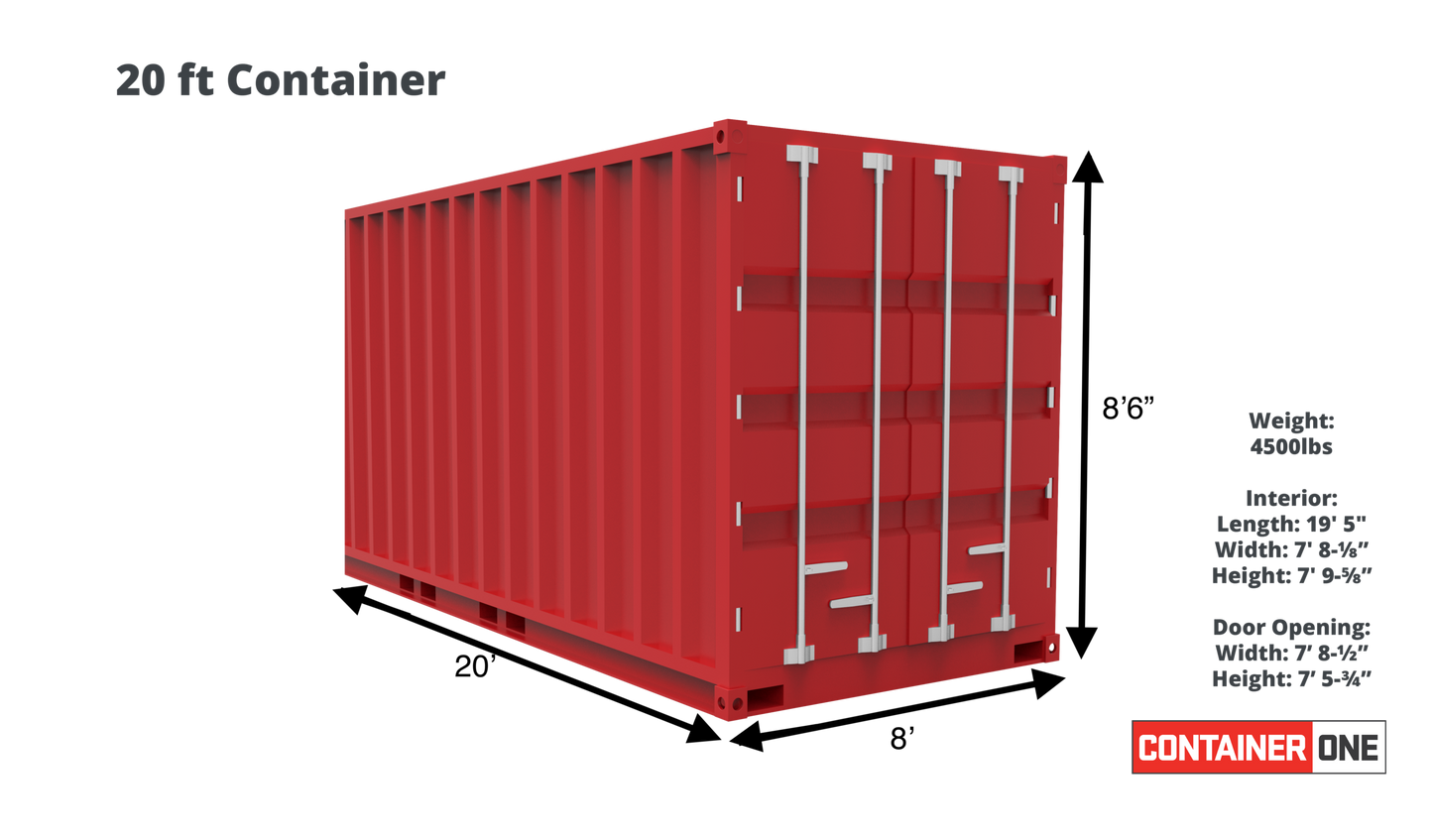 20ft Standard Cargo Worthy Shipping Container (20STCW)