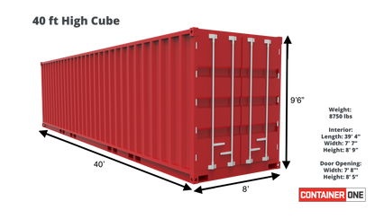 40ft High Cube Wind & Water Tight Shipping Container (40HCWWT)