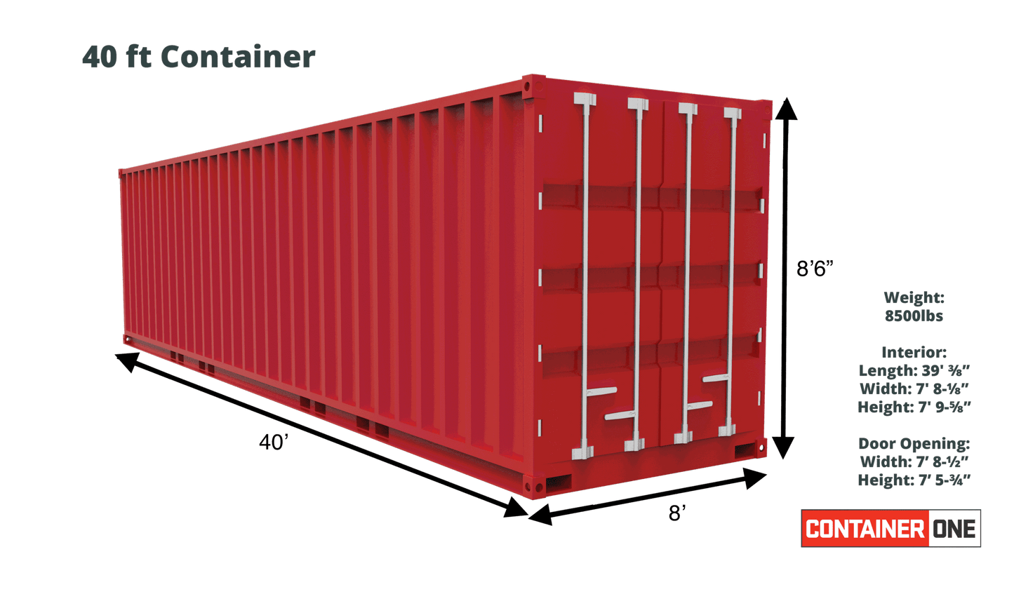 40ft Standard Cargo Worthy Shipping Container (40STCW)