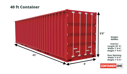 40ft Standard Cargo Worthy Shipping Container (40STCW)