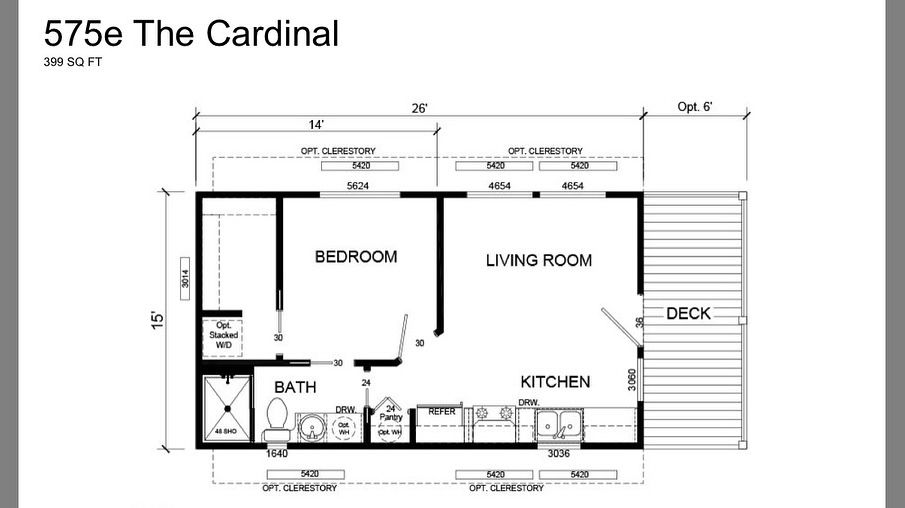 2023 Platinum “Cardinal” 1 bed/1 bath 399 sq foot RV park model quantity